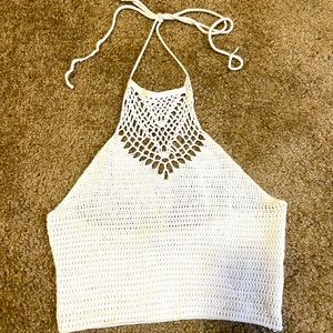 White crochet Halter